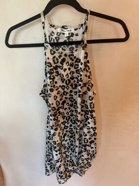 Miken Swim Leopard Print Swim Coverup - Black & Cream